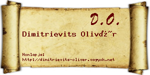 Dimitrievits Olivér névjegykártya