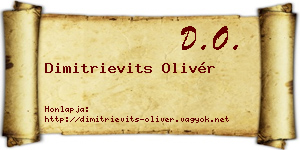 Dimitrievits Olivér névjegykártya